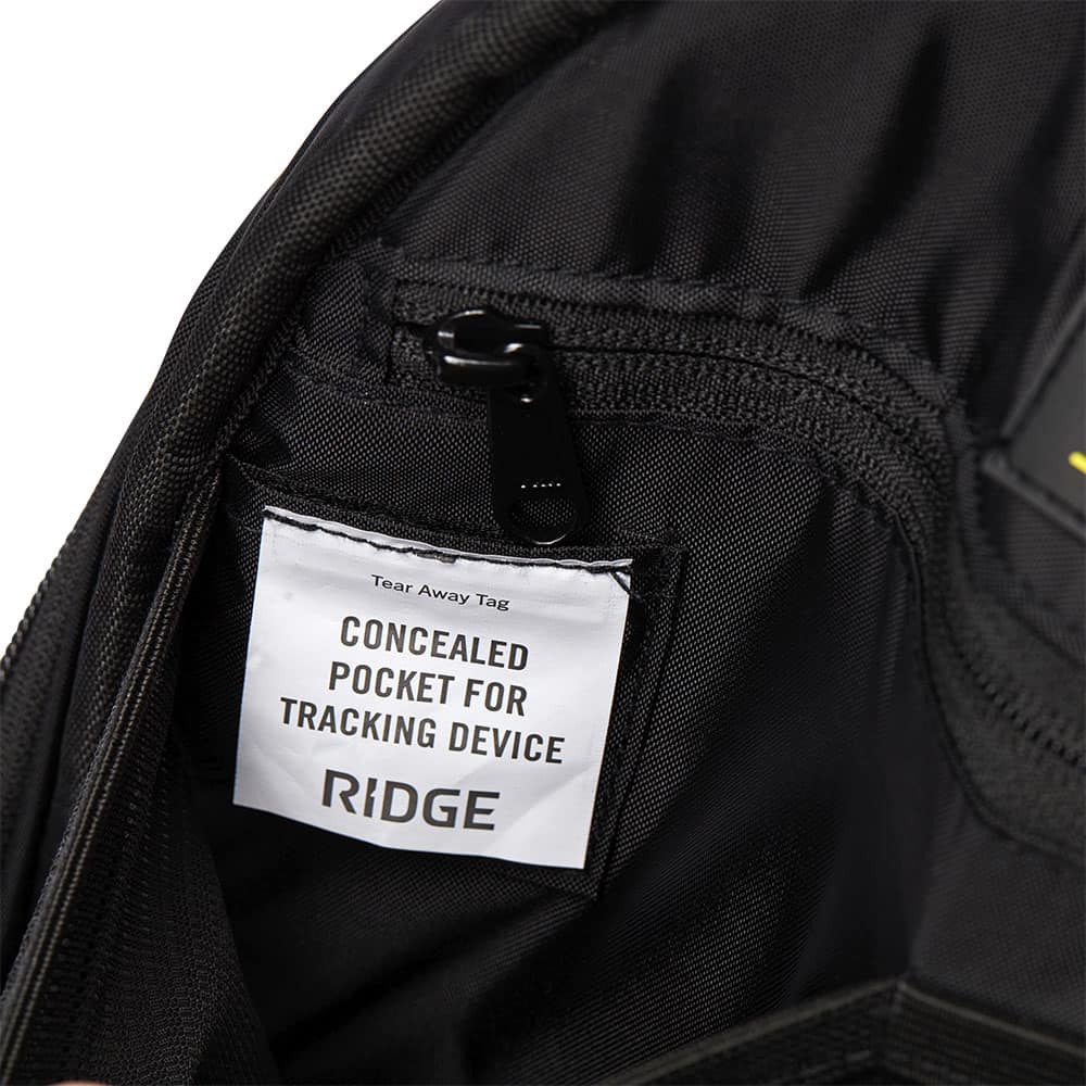 Tear Away Tag CONCEALED POCKET FOR TRACKING DEVICE RIDGE