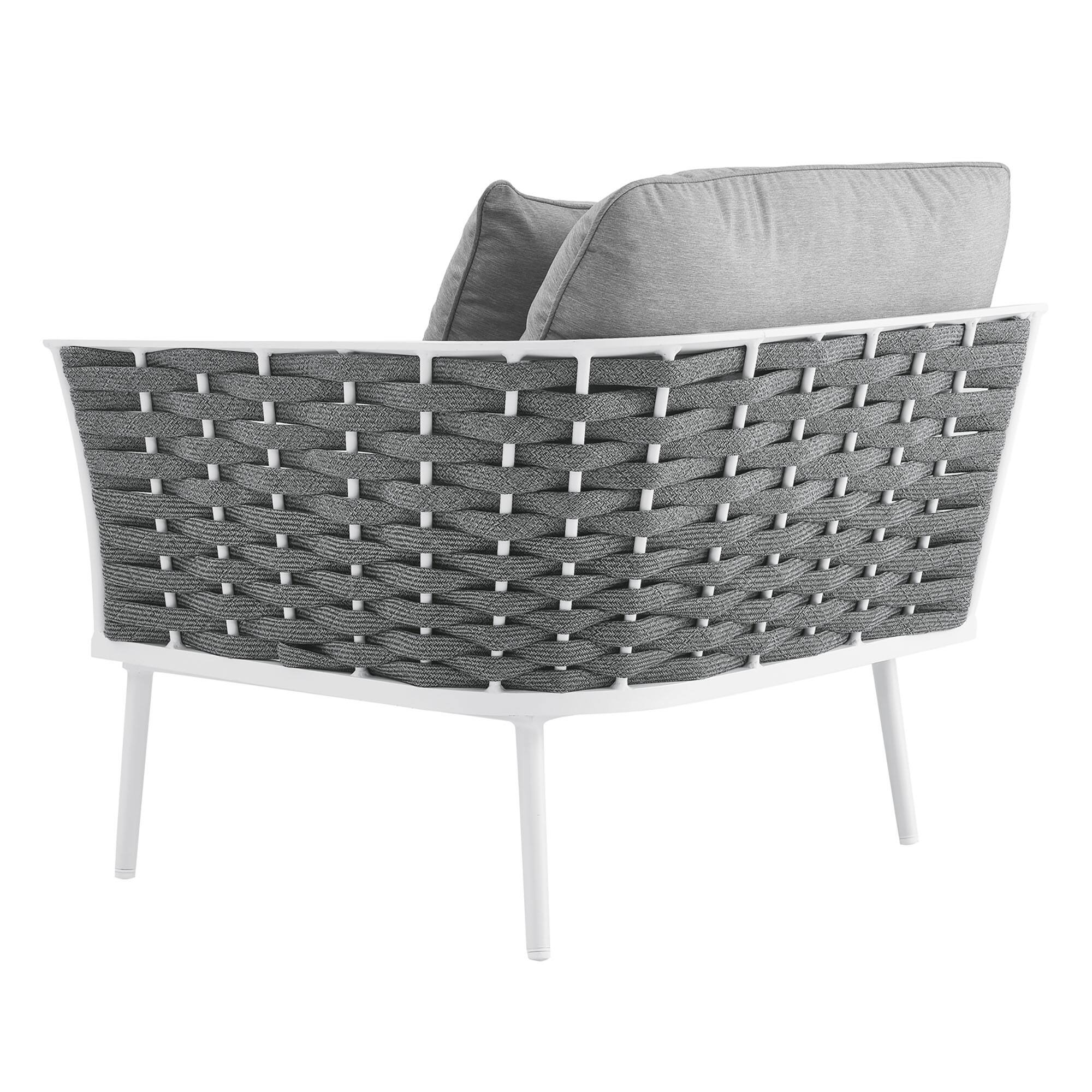 Alt View 2. Modway - Stance Outdoor Patio Aluminum Right-Facing Armchair by Modway - White Gray.