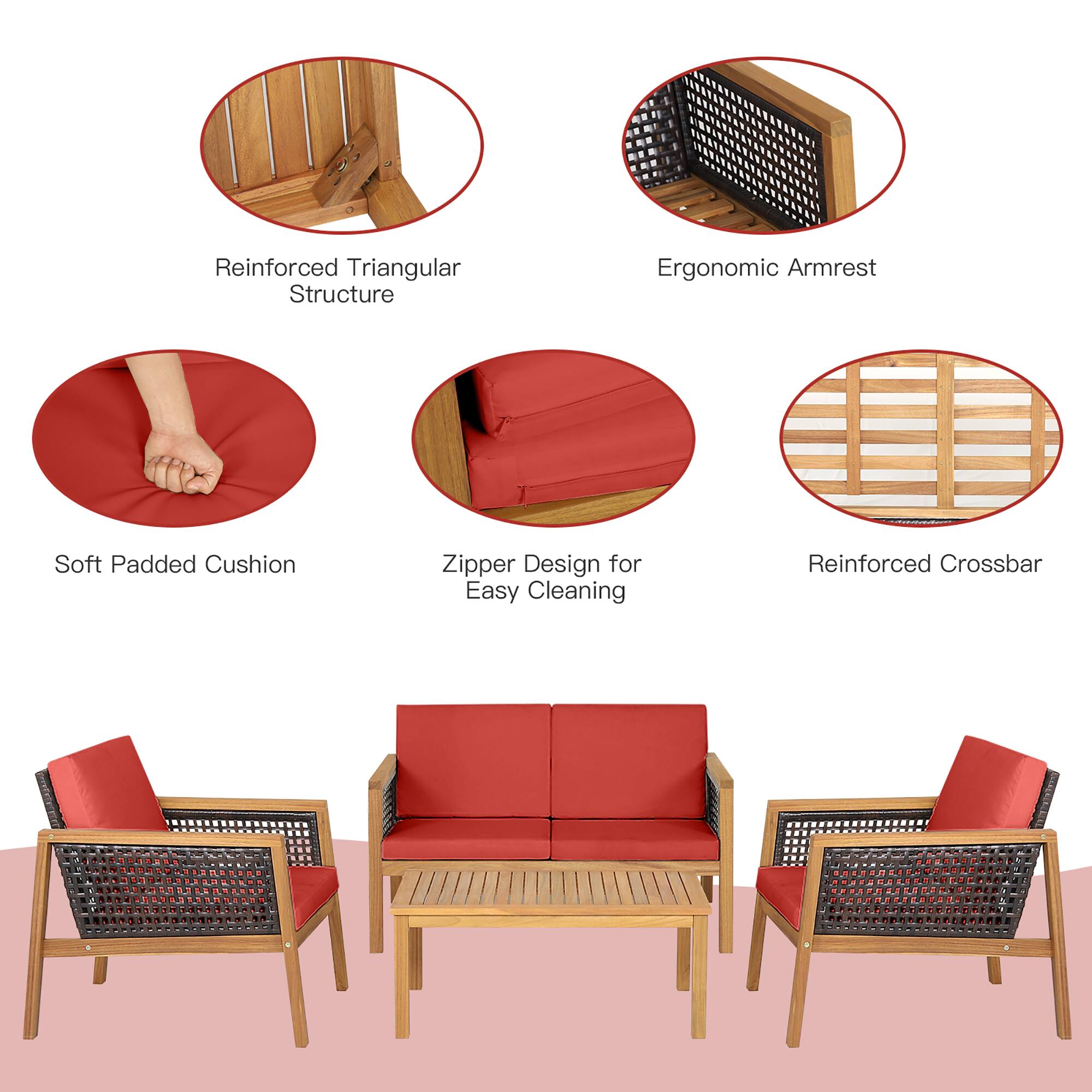 - Reinforced Triangular Structure
- Ergonomic Armrest
- Soft Padded Cushion
- Zipper Design for Easy Cleaning
- Reinforced Crossbar