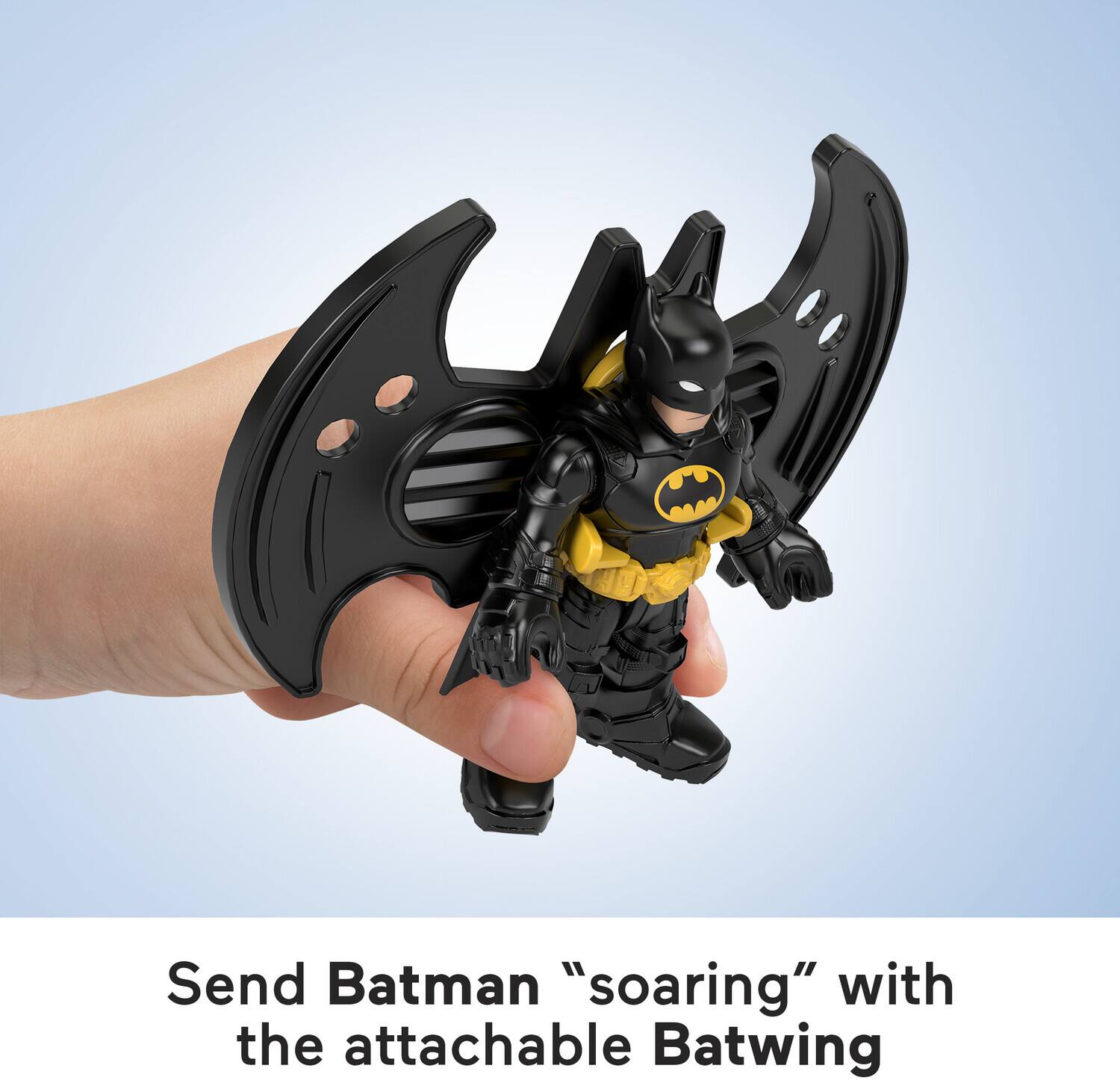 Send Batman "soaring" with the attachable Batwing