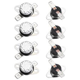 Unique Bargains - KSD301 Thermostat 40°C/104°F 10A Normally Closed N.C Adjust Snap Disc Temp Switch for Microwave/Oven 8pcs Bakelite - Silver