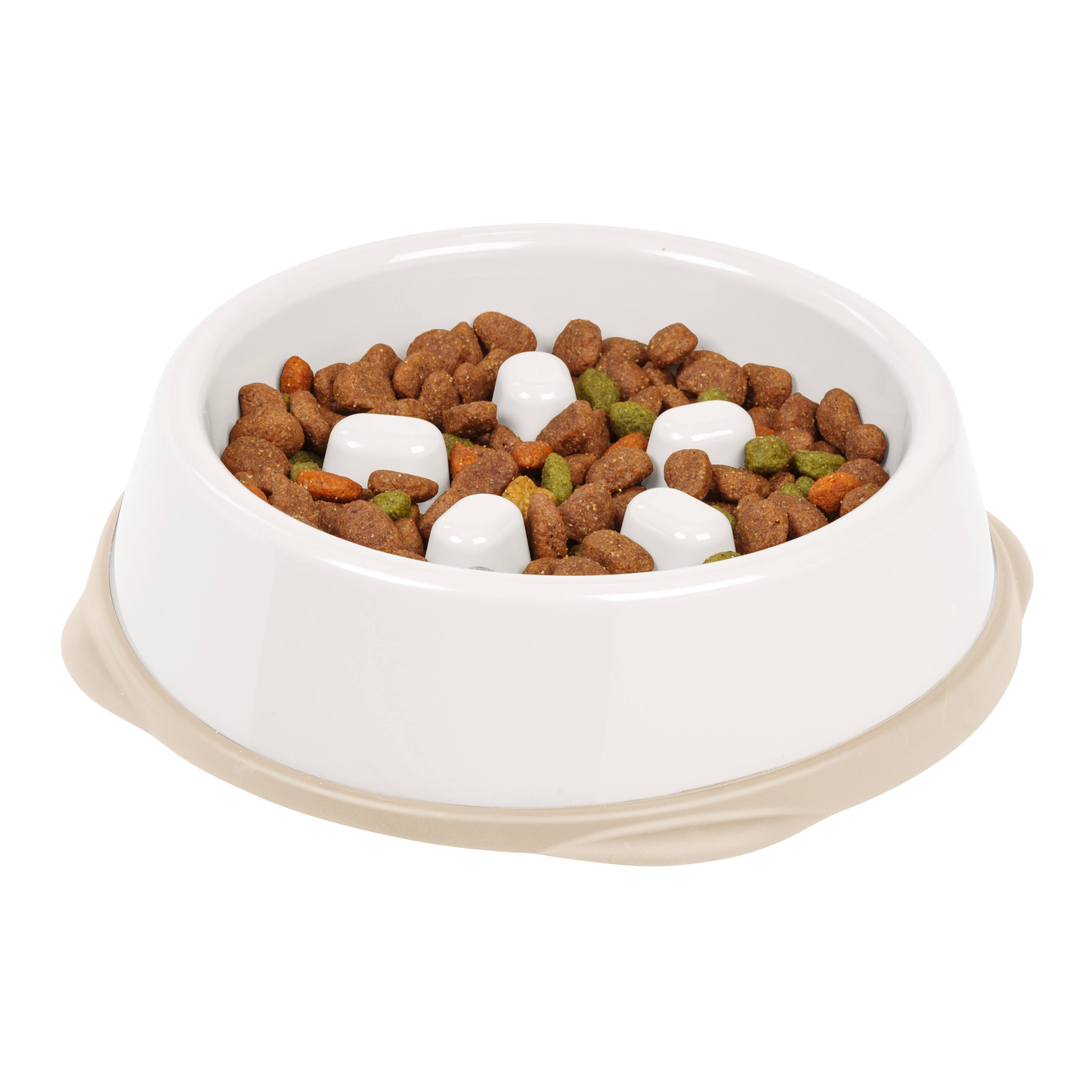 Alt View 4. IRIS USA - IRIS USA 2Cup/4Cup Slow Feeder Dog Bowl for Pets - White/Beige.