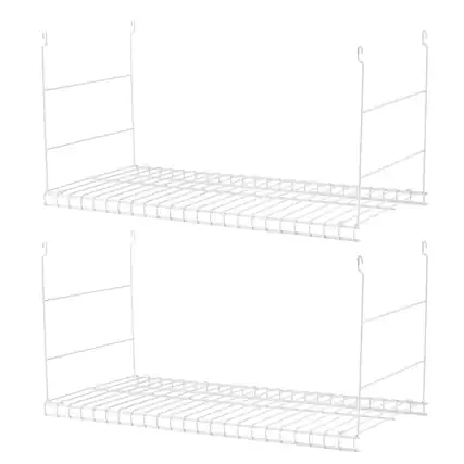 Front. RubberMaid - Rubbermaid 24" Universal Closet Steel Wire Added Storage Hanging Shelf (2 Pack) - White.