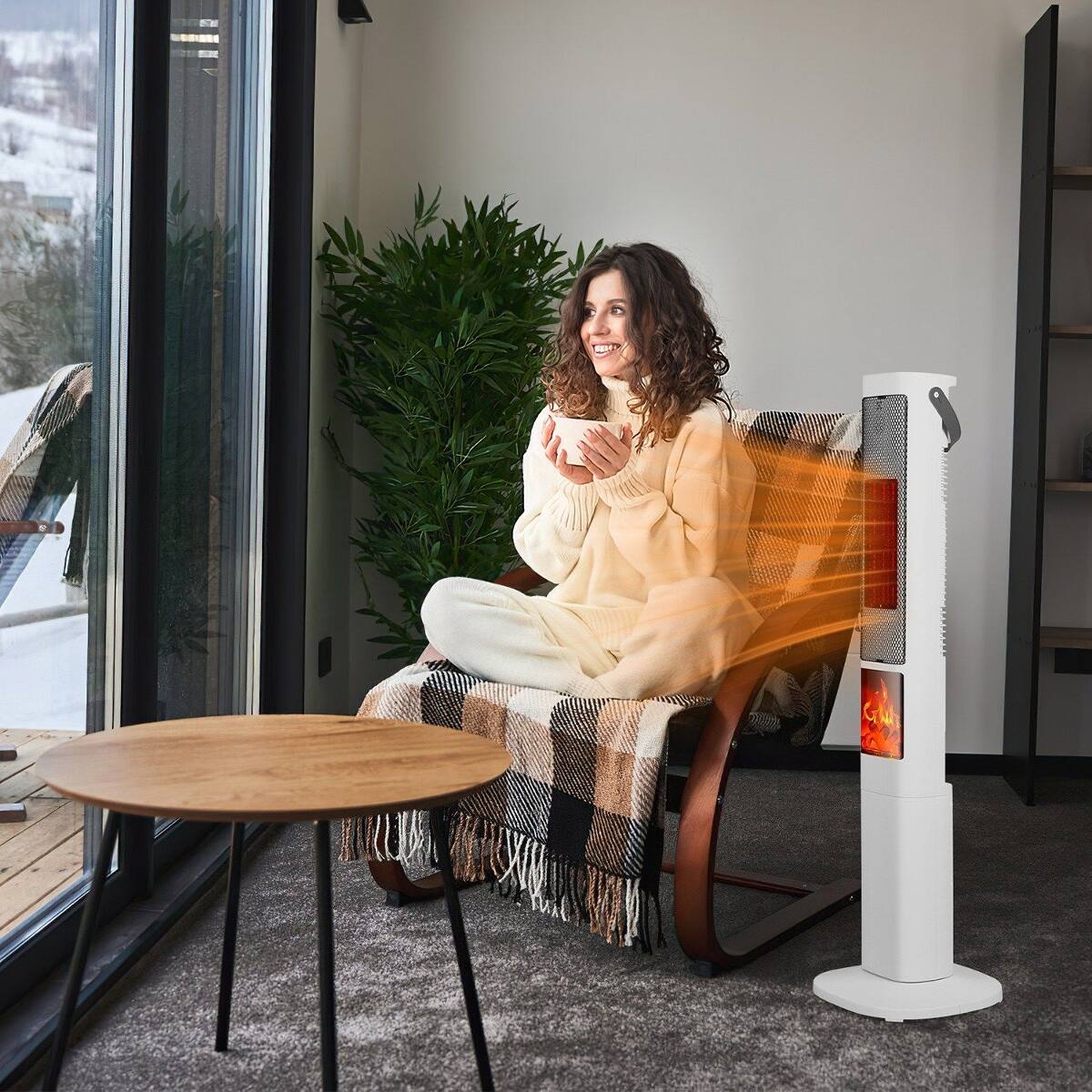 Alt View 9. Loheer - Loheer 1500W Ceramic Tower Space Heater with Remote Control and 120 Degree Oscillation.
