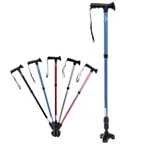 iLIVING - Walking Cane for Men & Women, Foldable, Adjustable, Free-Standing with Pivot Tip, Supports up to 300 lbs - Blue price history on PriceWatchPro