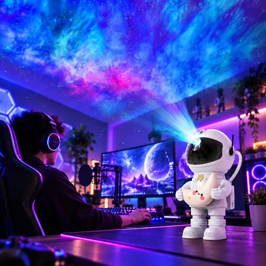 Projector Back Controls Rossetta Space Night Light Projector with Remote Control RGB Relaxing ...