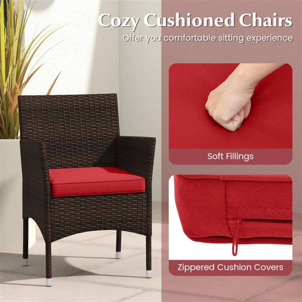 Cozy Cushioned Chairs  
Offer you comfortable sitting experience  

Soft Fillings  
Zippered Cushion Covers