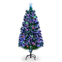 VAVSEA - 6ft Top With Stars PVC Material Fiber Optics 230 Branches Christmas Tree - Green