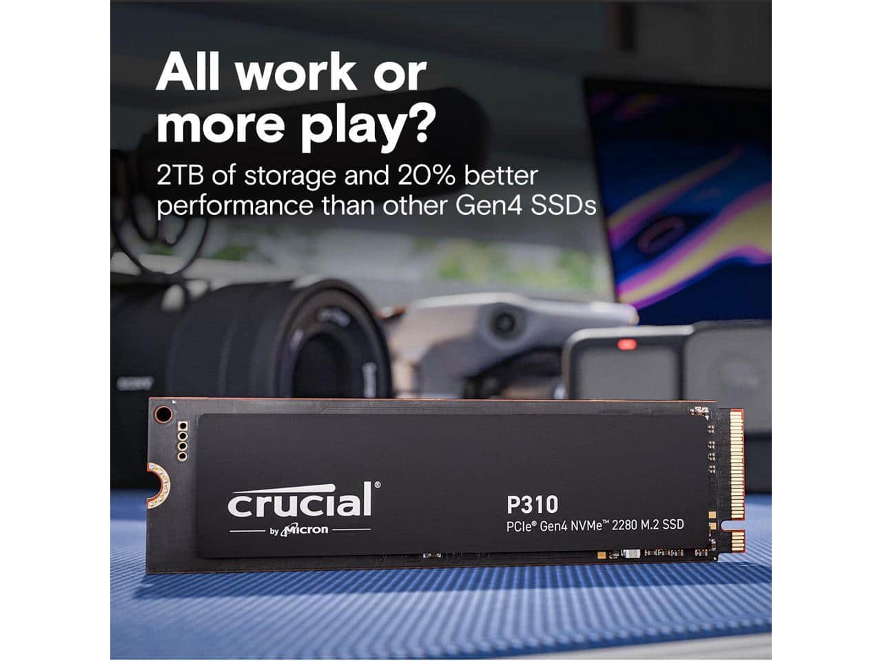 Crucial P310 2TB 2280 PCIe Gen4 NVMe SSD Up to 7100 MB/s, 3D NAND