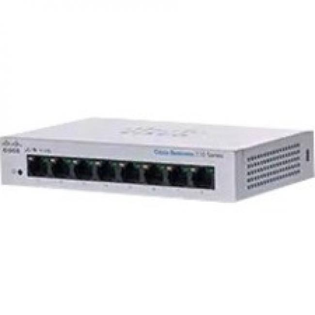Front. Cisco Consumer Products - Cisco 110 CBS110-8T-D Ethernet Switch - 8 Ports - 2 Layer Supported - 4.13 W Power Consumption - Twisted Pair - Desktop - Unknown.