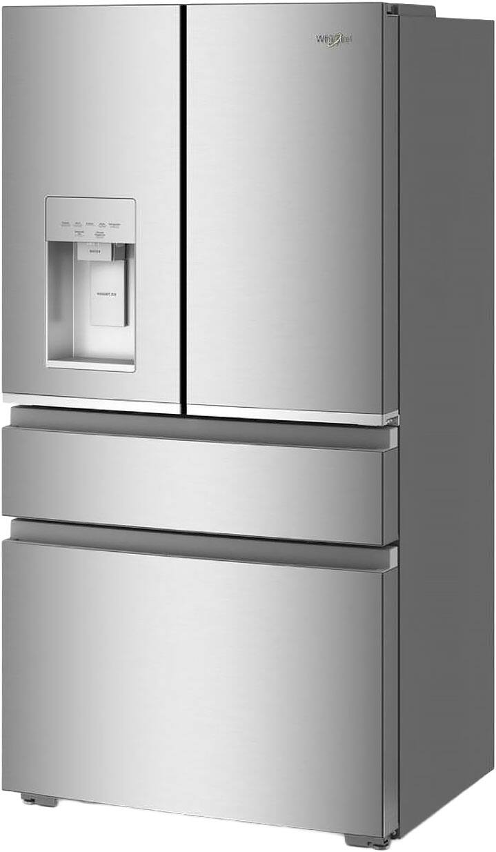 Angle. Whirlpool - 36-inch TRUE Counter Depth 4-Door French Door Refrigerator with Nugget Ice - 22 cu. ft. - Fingerprint-Resistant Stainless Finish.
