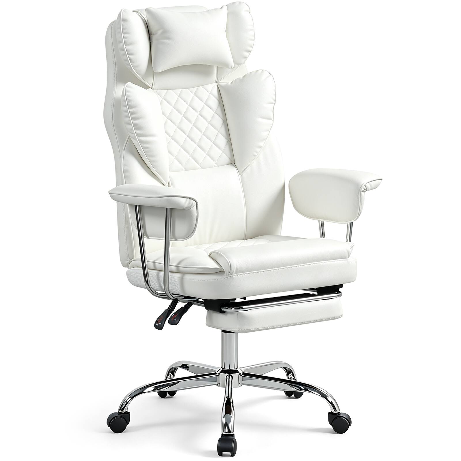 Alt View 9. Costway - Costway Big and Tall Executive Office Chair with Lumbar Support, Adjustable Seat Height - White.