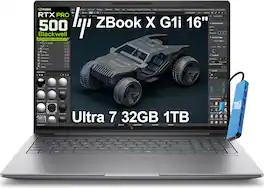 HP - Upgraded - ZBook X G1i 16" FHD+ Mobile Workstation AI Laptop - NVIDIA RTX PRO 500 - Intel Core Ultra 7 255H - 32GB Memory - 1TB SSD - Silver