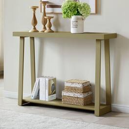 Kings Brand Furniture - Emma Narrow Console Table with Lower Shelf - Natural 102