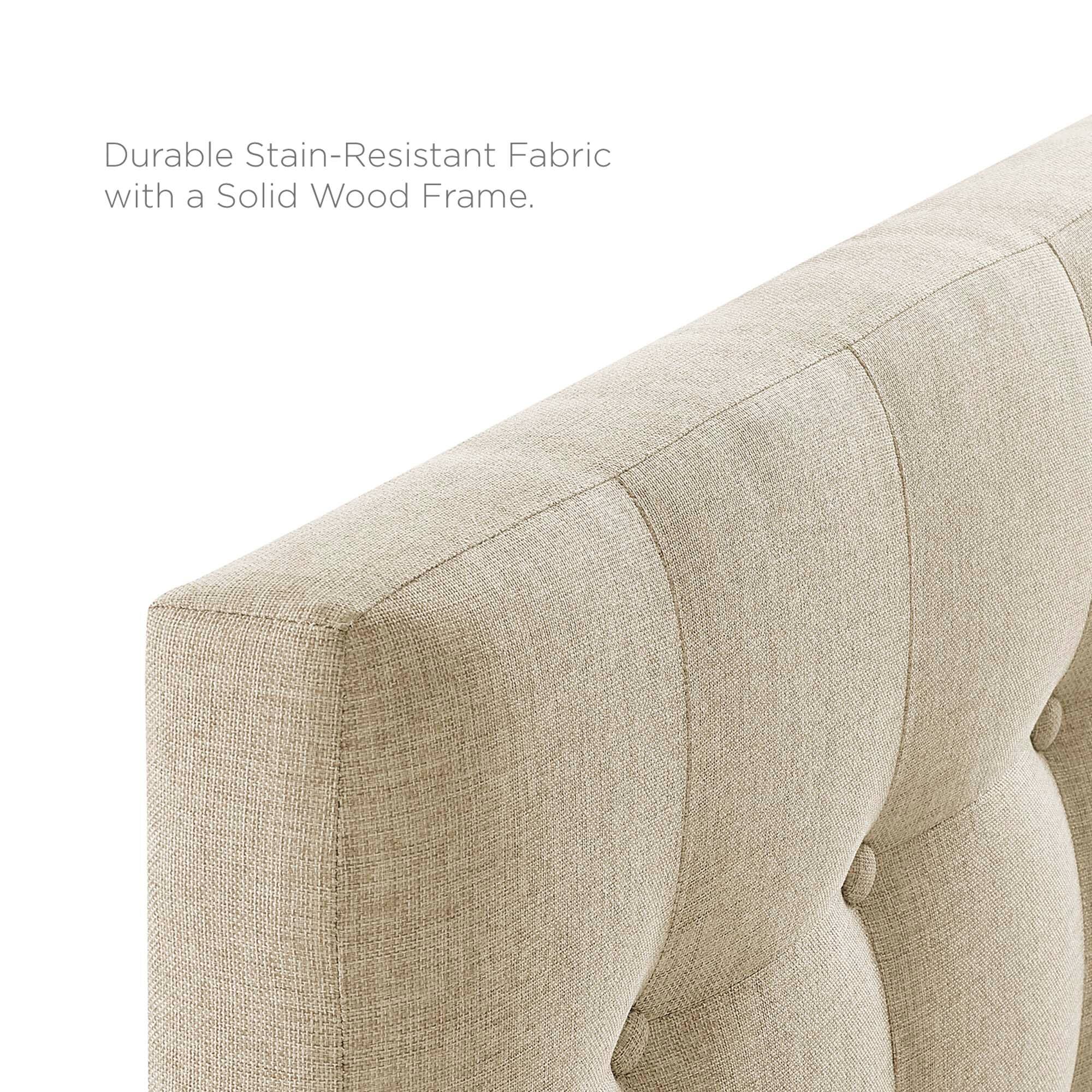 Durable Stain-Resistant Fabric with a Solid Wood Frame.
