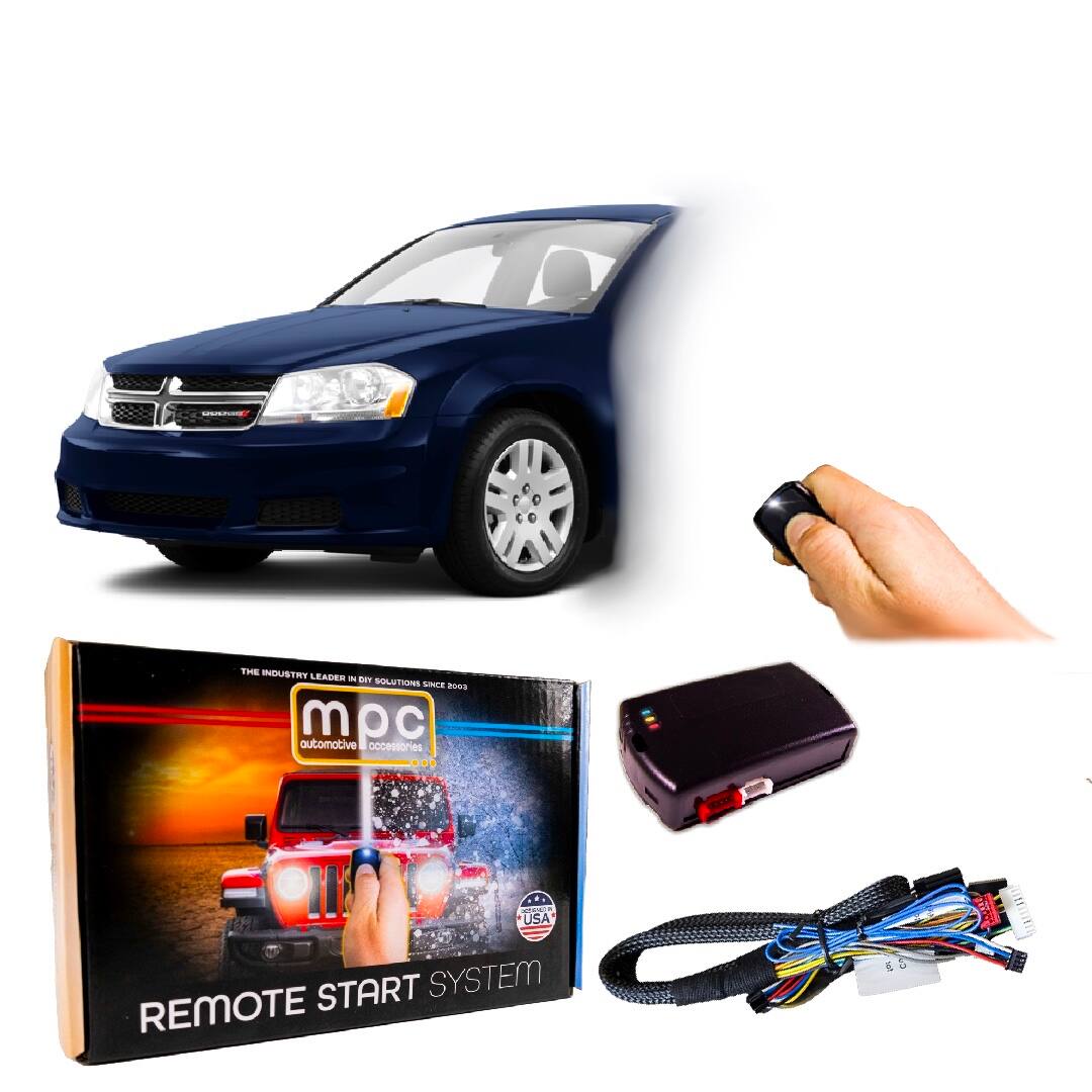 MPC - Remote Start Kit For Dodge Avenger 2008-2014 | Plug and Play | Lock 3X to Start - Black