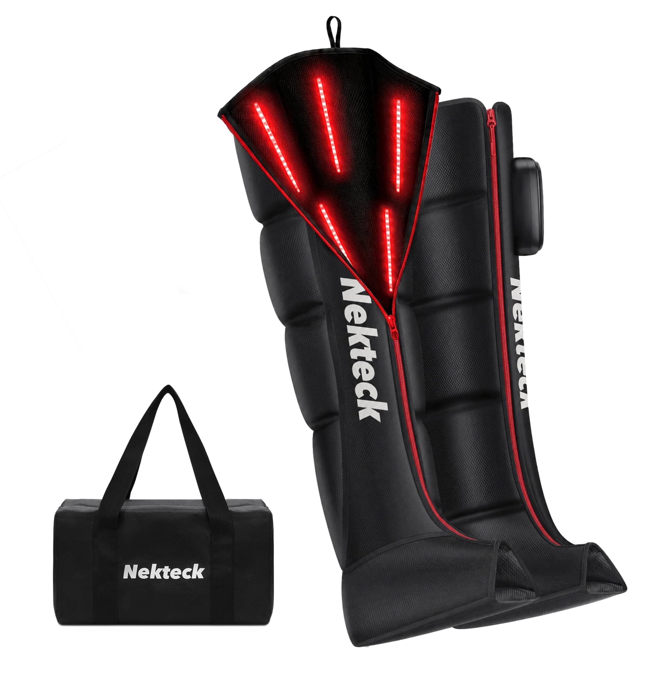 Nekteck - Infrared LED Air Compression Cordless Full Zipper Leg Massagers