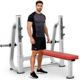 HARISON - DISCOVER HR-G3104 Commercial Olympic Flat Weight Bench for Chest Strength Training - White