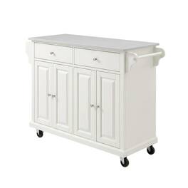 Crosley Furniture - Full Size Stone Top Kitchen Cart - White