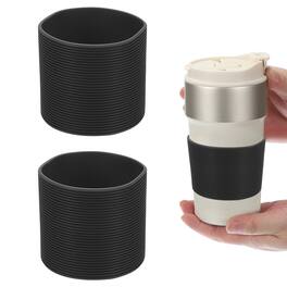 Unique Bargains - 2pcs Silicone Water Bottle Boots, Anti-Slip Protective Sleeve Bottom for Stainless Steel Bottles - Black