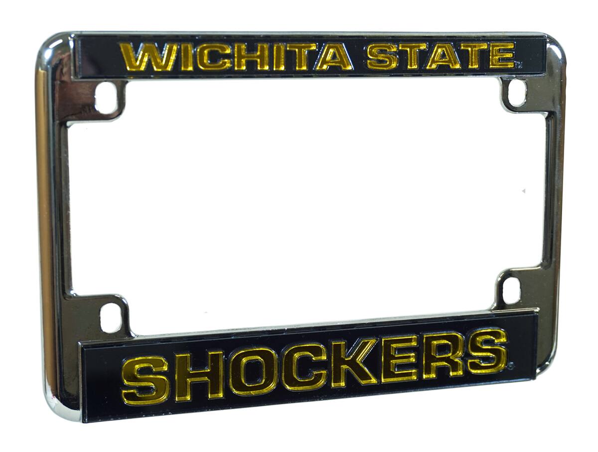 Wichita State Shockers Chrome Motorcycle License Plate Frame - also Recreational Vehicles, RVs, Bikes & Scooters