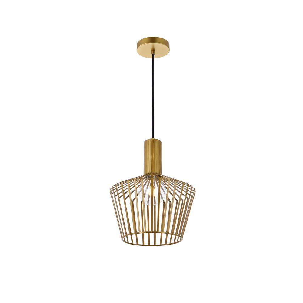 Back. Living District - Ronnie 1 Light Brass Pendant - Brass.