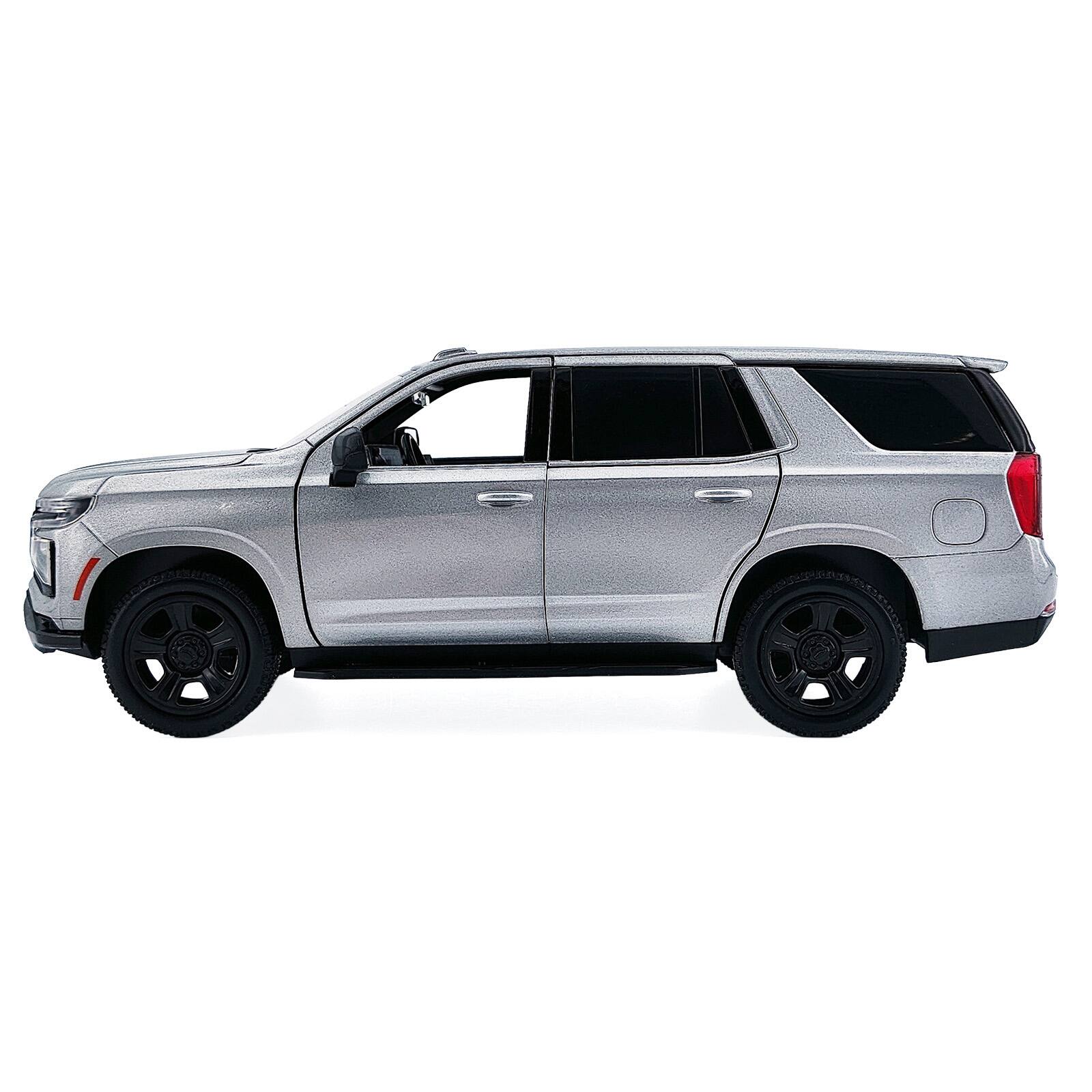 Alt View 2. Motormax - 2025 Chevrolet Tahoe PPV Silver Metallic "Custom Builder's Kit" Series 1/24 Diecast Model Car by Motormax.