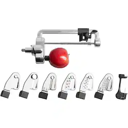7 Blade Spiralizer Plus Attachment with Peel, Core and Slice Capabilities for KitchenAid Stand Mixers - Stainless