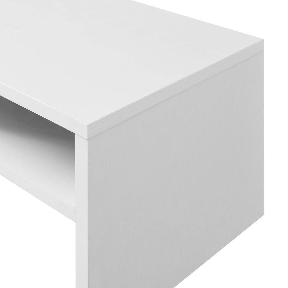 Alt View 1. Convenience Concepts - Northfield Admiral Deluxe Coffee Table with Shelves, White - White.