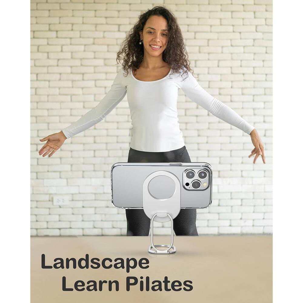 Back. PARKER SLATER - Magnetic Phone Ring Stand Grip for MagSafe iPhone 17–12 (White) - White.