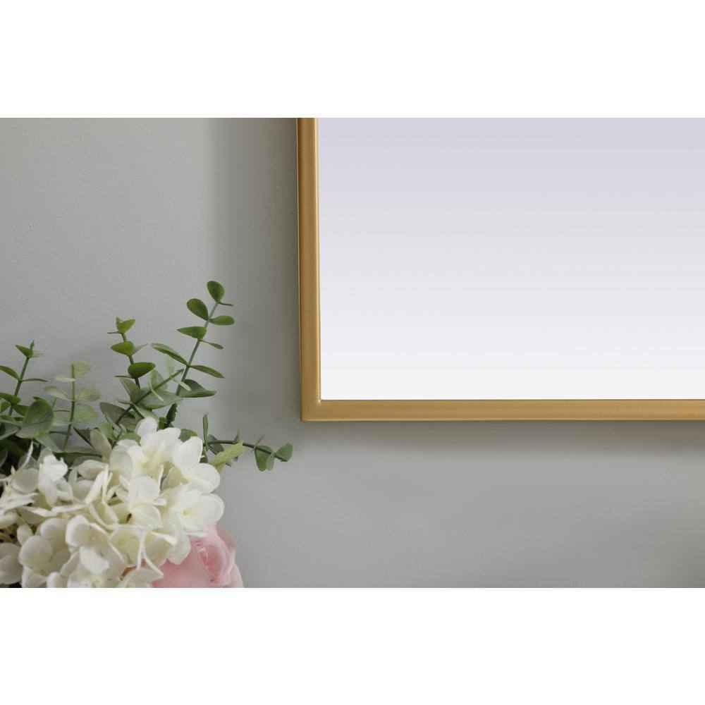 Alt View 1. Elegant Decor - Metal Frame Arch Mirror 27x30 Inch in Brass - Brass.