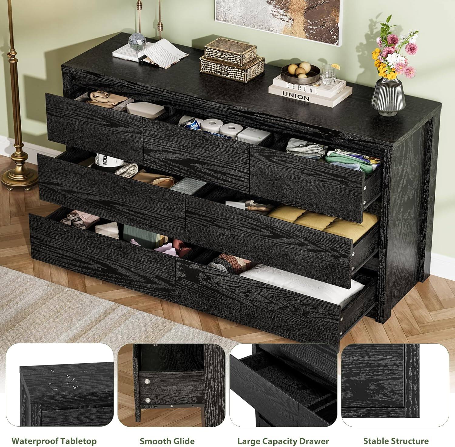 Cereal Union B Waterproof Tabletop Smooth Glide Large Capacity Drawer Stable Structure