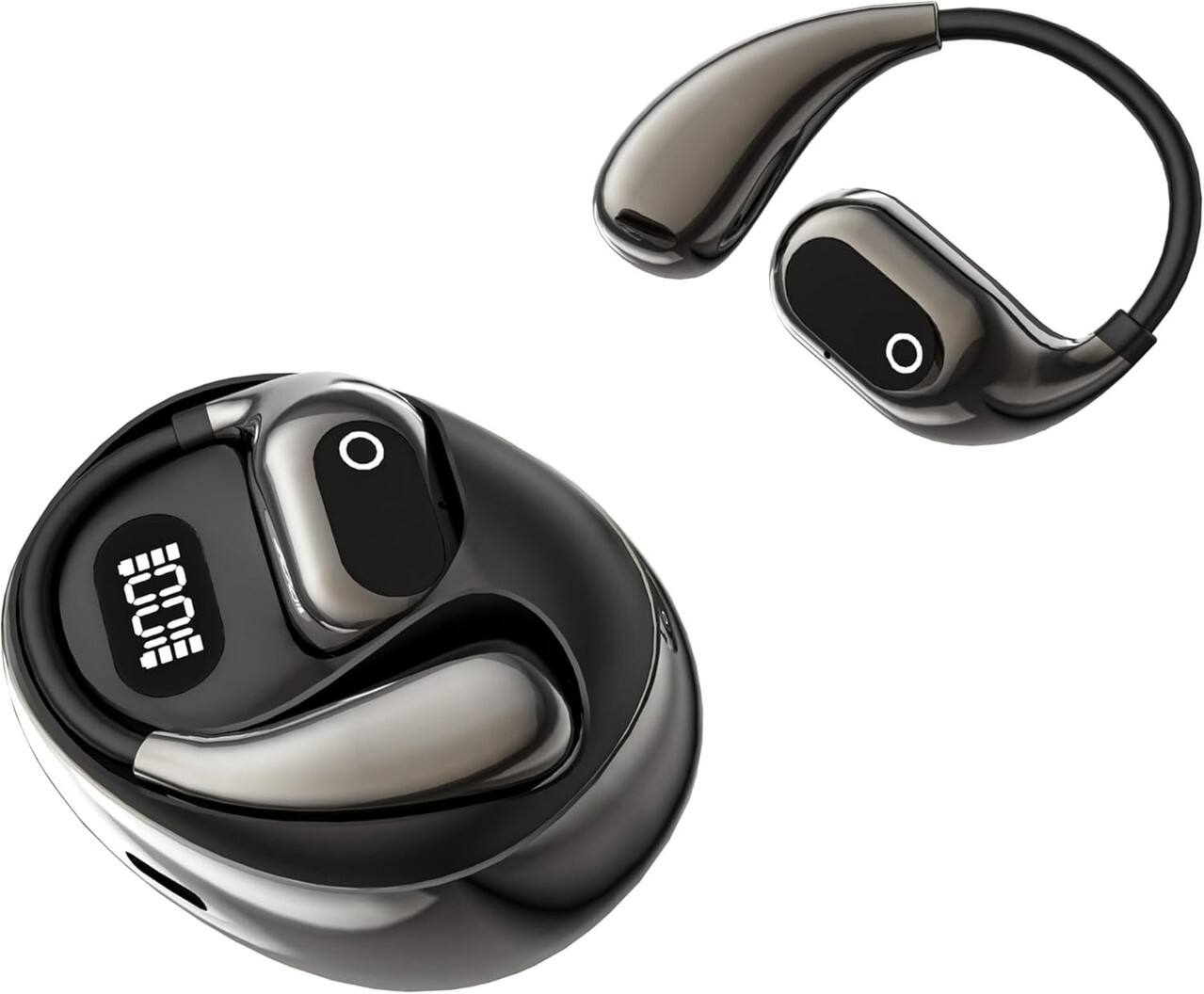 Alt View 1. RISOKEYS - Open Wireless Bluetooth Sports Black Earphones, Waterproof, Ultra Long Battery Life, high-Definition Sound Quality - White.