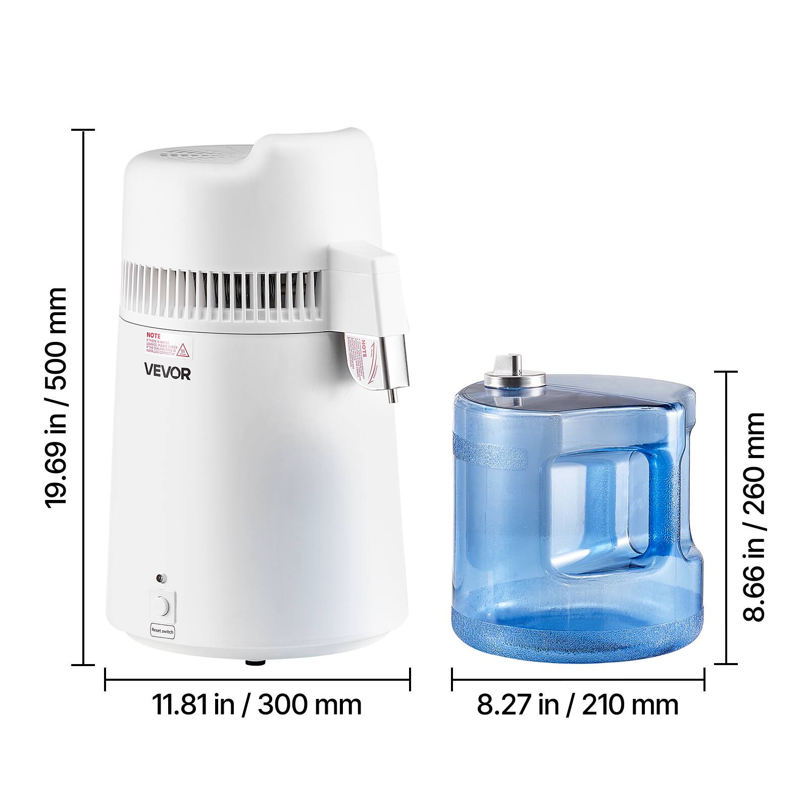 mm 500 / in 19.69  
NOTE VIGANARIA DESERVA NOTE VEVOR STARMANCE  
11.81 in / 300mm  
8.27 in / 210 mm  
mm 8.66 8.66 in / 260mm
