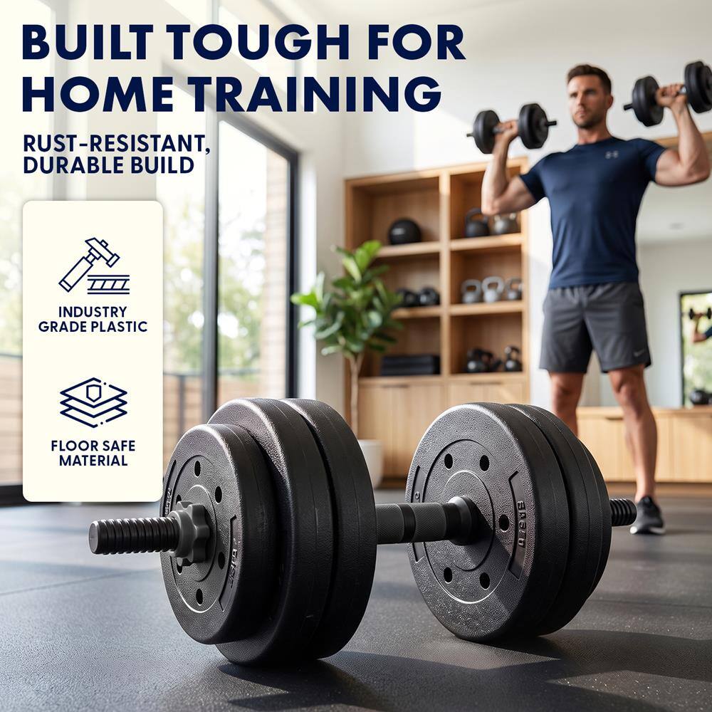 BUILT TOUGH FOR HOME TRAINING  
RUST-RESISTANT, DURABLE BUILD  
INDUSTRY GRADE PLASTIC  
FLOOR SAFE MATERIAL