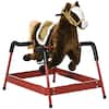 Front. Loheer - Qaba Kids Spring Rocking Horse, Ride on Horse for Girls and Boys with Animal Sounds, Dark Brown.