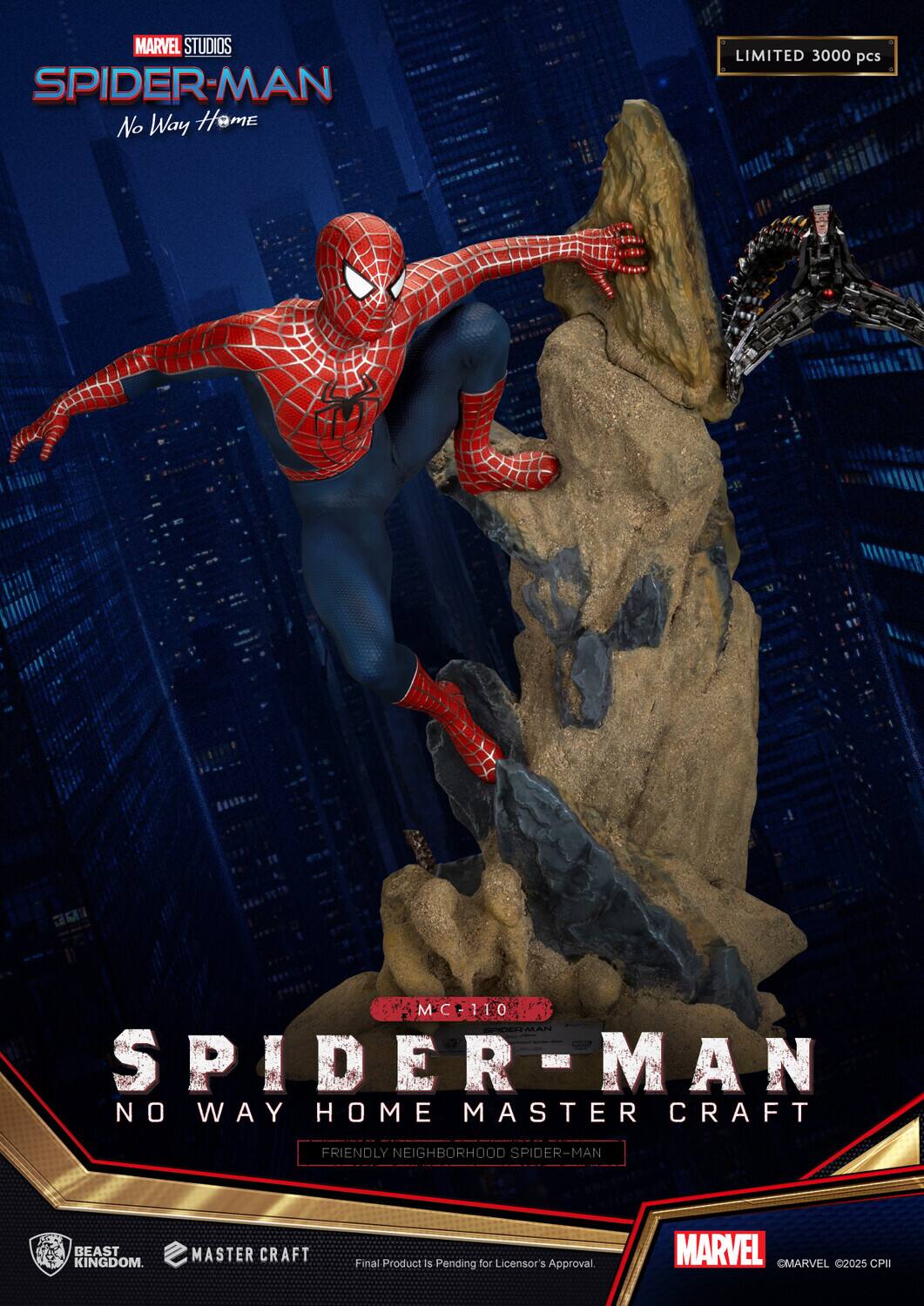 MARVEL STUDIOS SPIDER-MAN No Way Home LIMITED 3000 pcs MC110 - SPIDER-MAN NO WAY HOME MASTER CRAFT FRIENDLY NEIGHBORHOOD SPIDER-MAN BEAST KINGDOM. Final Product is Pending for Licensor's Approval MARVEL ©MARVEL 2025 CPI