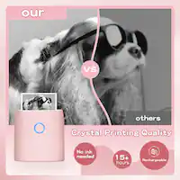 JADENS - JD-21 Mini Instant Thermal Printer - Handheld Label Maker - Pink - Front_Zoom