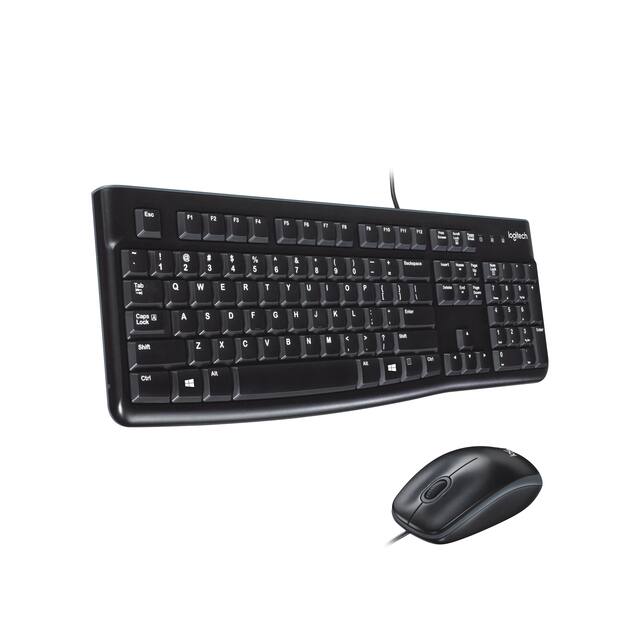 Logitech - MK120 Full-size Wired Membrane Keyboard and Mouse Bundle for PC with USB Plug-and-Play - Black