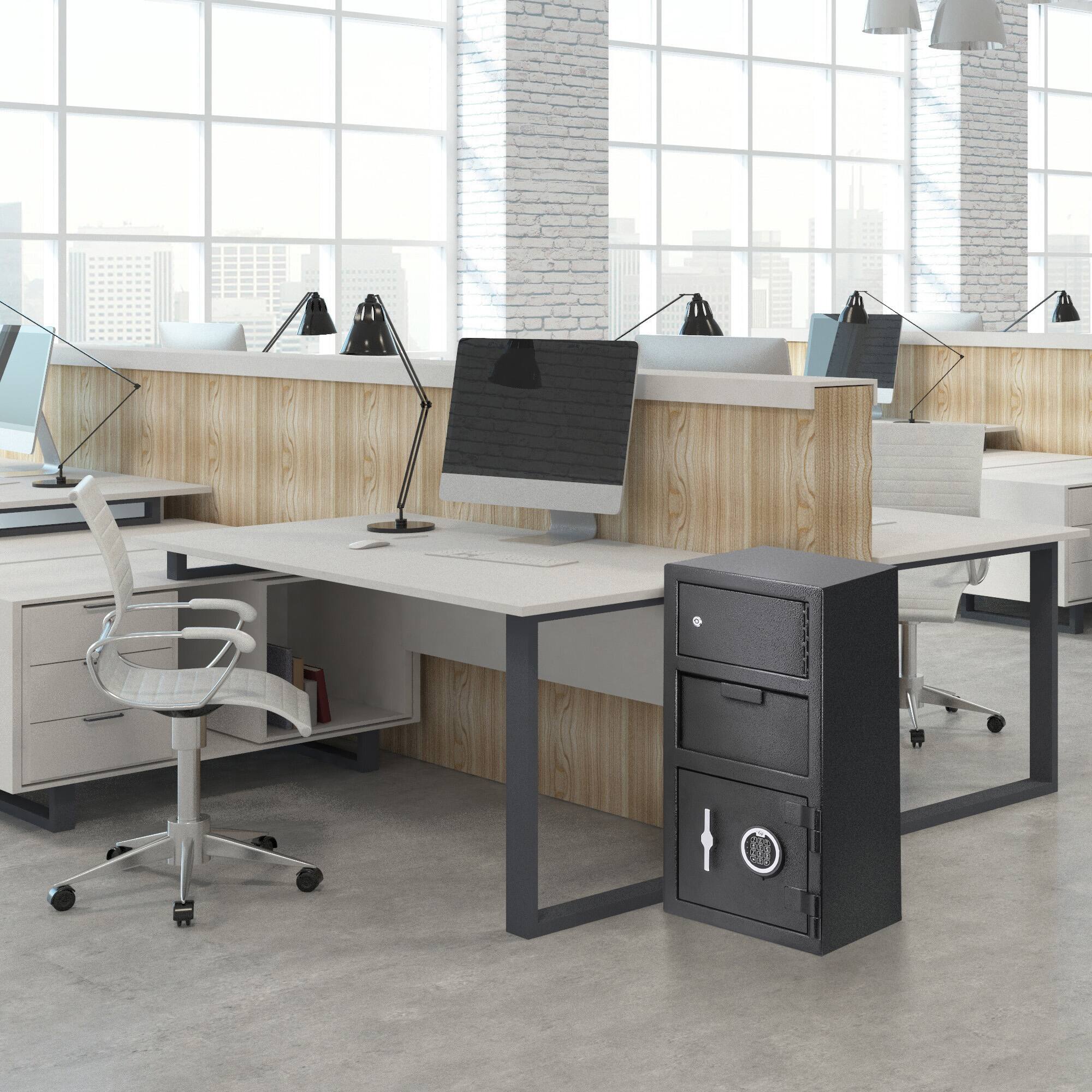 Alt View 4. Barska - Advanced Digital Keypad Compact Depository Drop Safe with Master Code + 5 Codes & Dual User Mode-, 0.72/0.78 Cu Ft - Black.