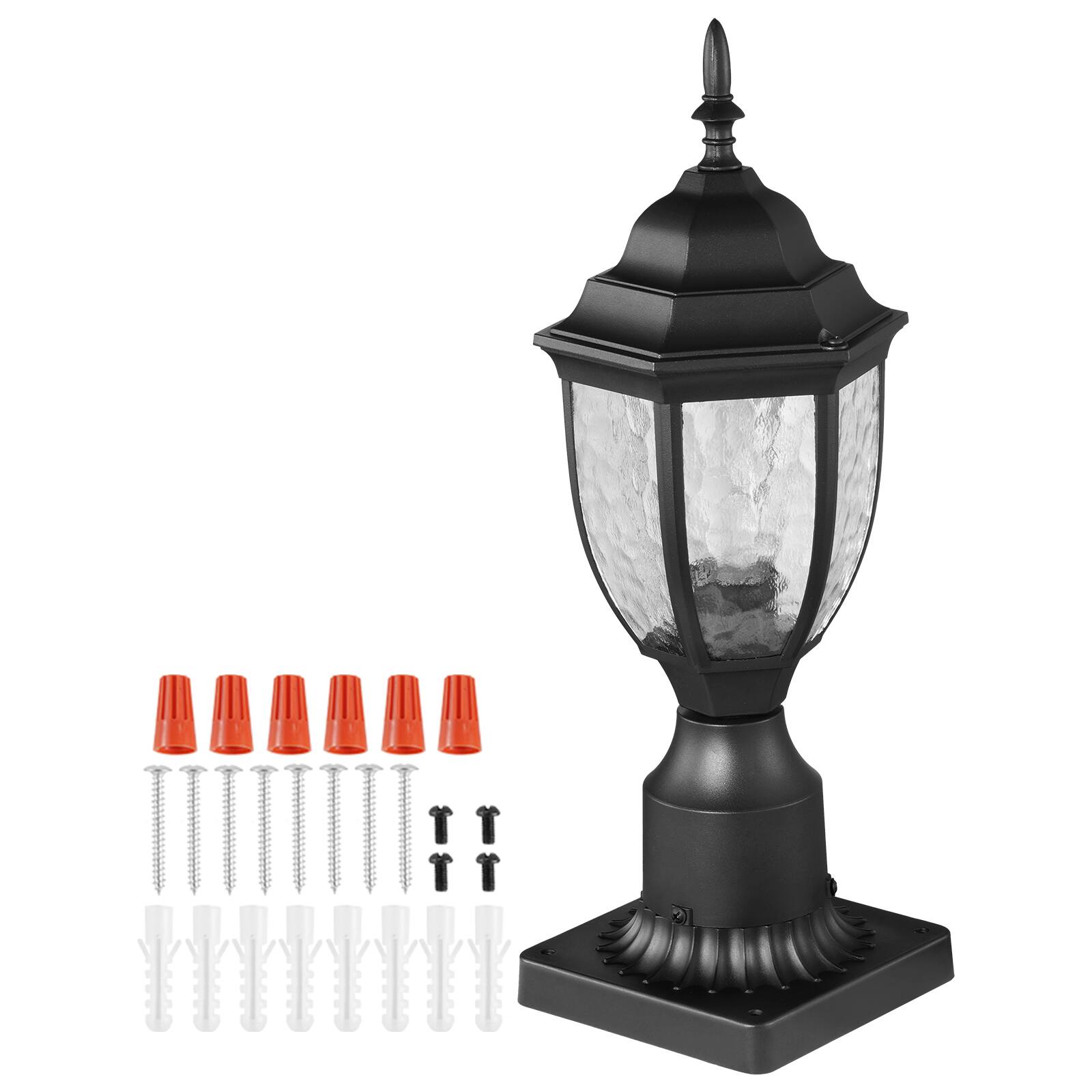 Alt View 5. VEVOR - 2 Pack Dusk to Dawn Outdoor Post Light, 15.35 in, Waterproof Lamp Post Light Fixtures - Black.