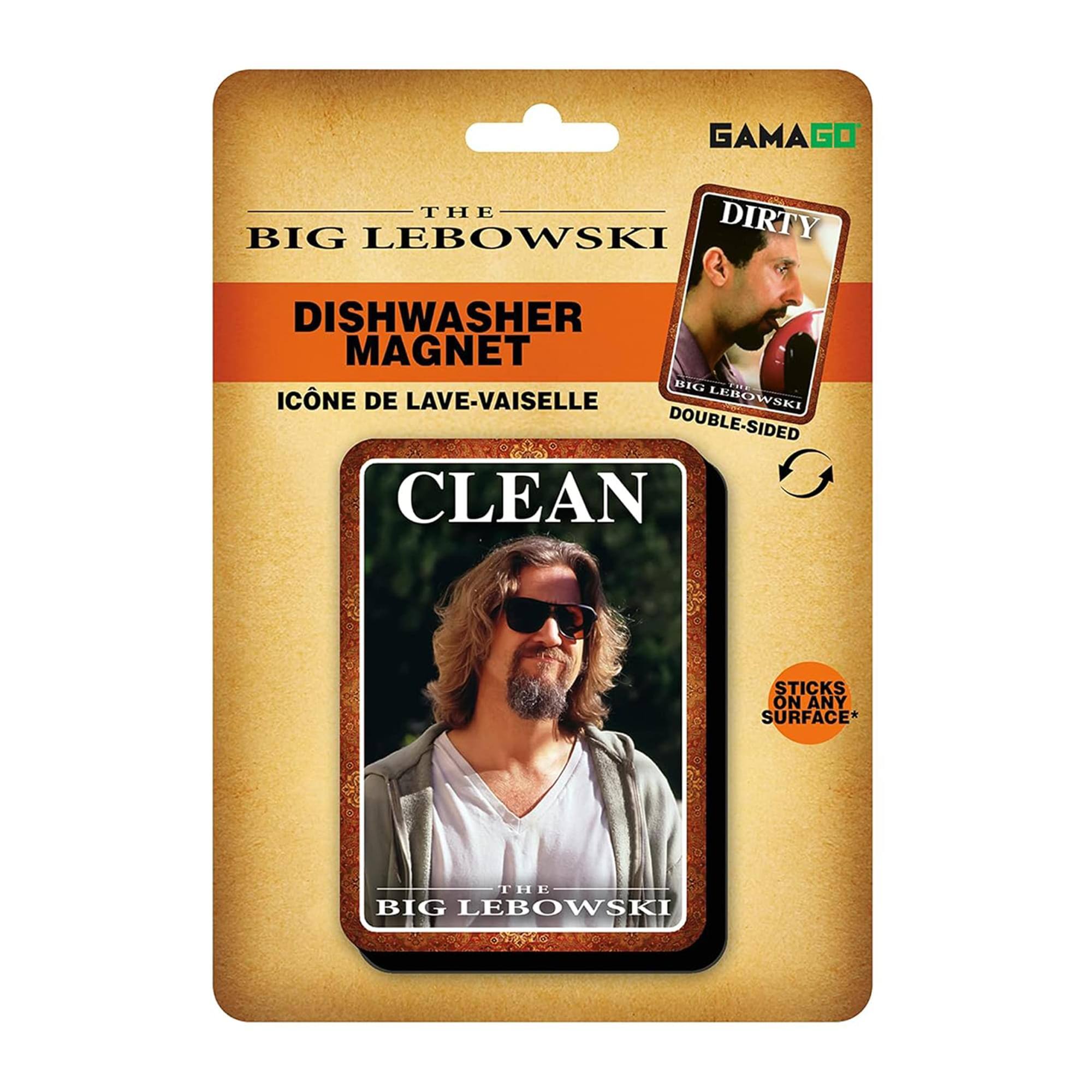 GAMAGO THE BIG LEBOWSKI DIRTY DISHWASHER MAGNET ICONE DE LAVE-VAISSELLE LEBO WAKI DOUBLE-SIDED CLEAN STICKS ON ANY SURFACE*