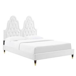Modway - Alexandria Tufted Performance Velvet King Platform Bed - White