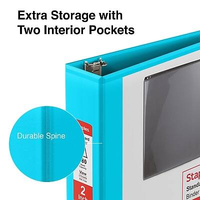 Extra Storage with Two Interior Pockets

Durable Spine

2 Inch

Staple Binder

Stand Binder