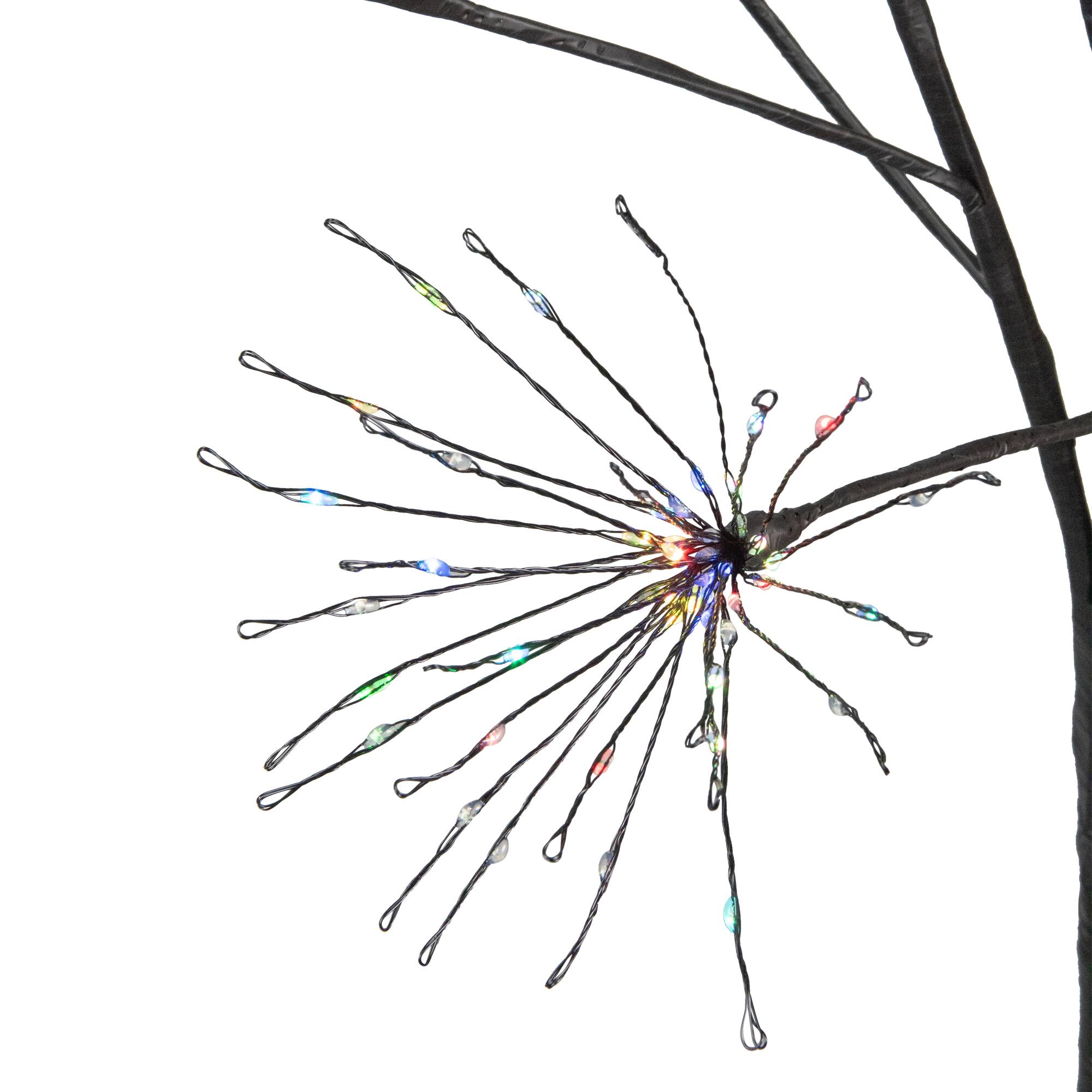 Alt View 2. Northlight - 5' LED Lighted Christmas Fireworks Tree, Multi-Color Lights - Black.