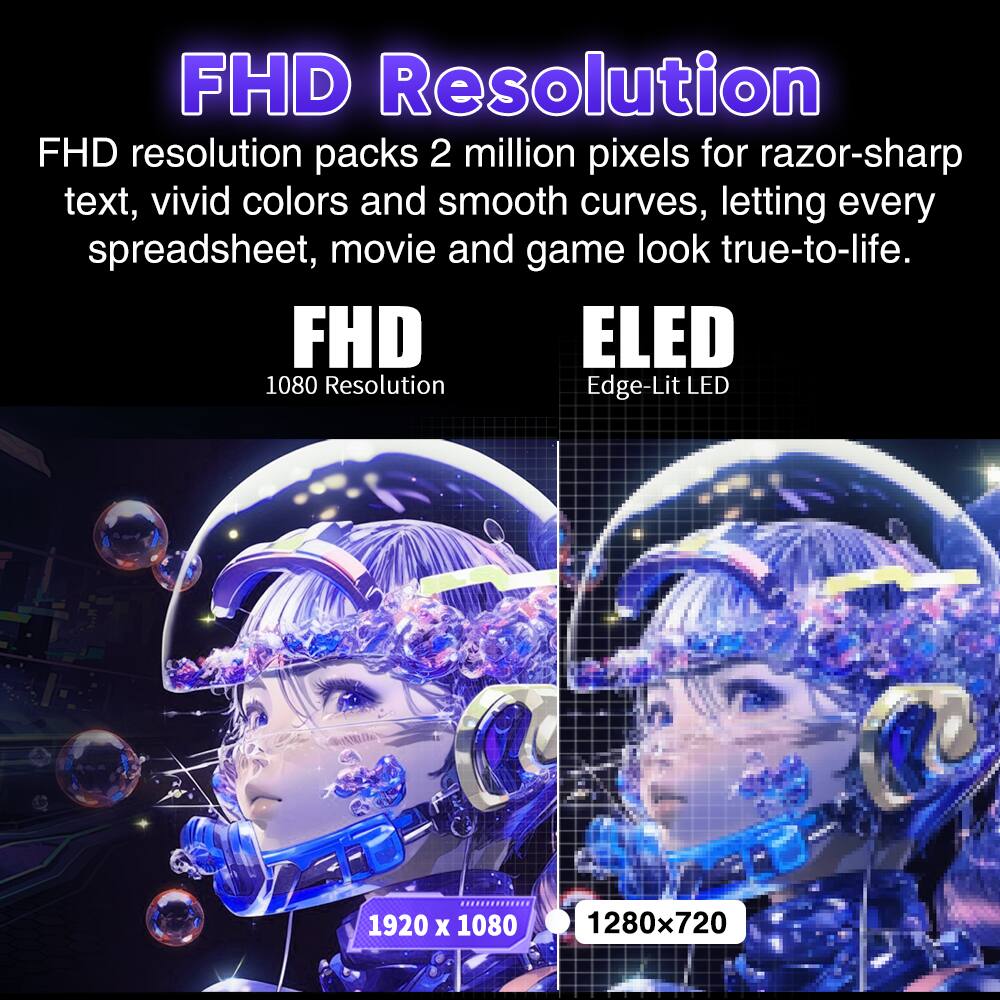 Left. Viewedge - Viewedge 24 Inch Gaming Monitor FHD 240hz, VA 1ms 1080p 110% sRGB, HDMI & DP Port, Support Wall Mount - Black.