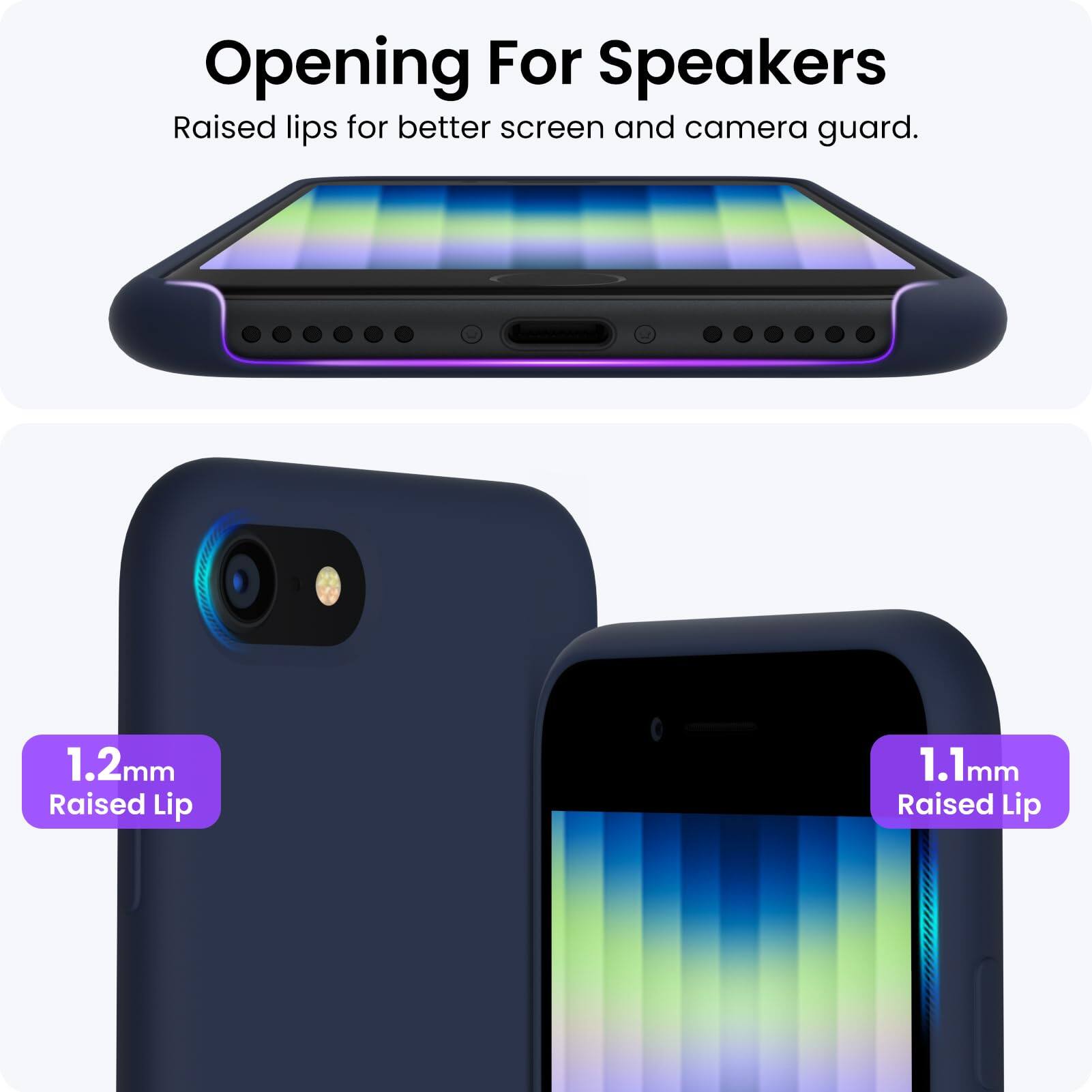 Opening For Speakers
Raised lips for better screen and camera guard.
1.2mm Raised Lip
1.1mm Raised Lip