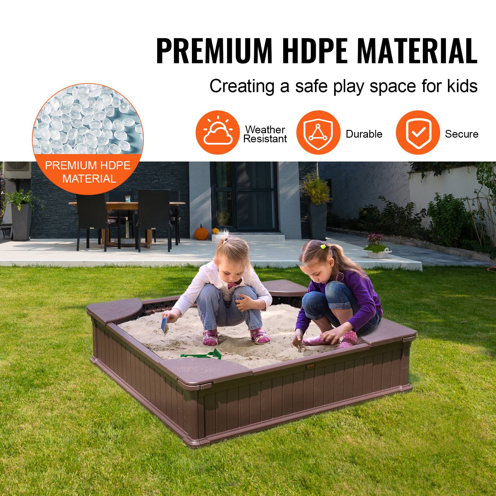 PREMIUM HDPE MATERIAL  
Creating a safe play space for kids  

- Weather Resistant  
- Durable  
- Secure  

PREMIUM HDPE MATERIAL