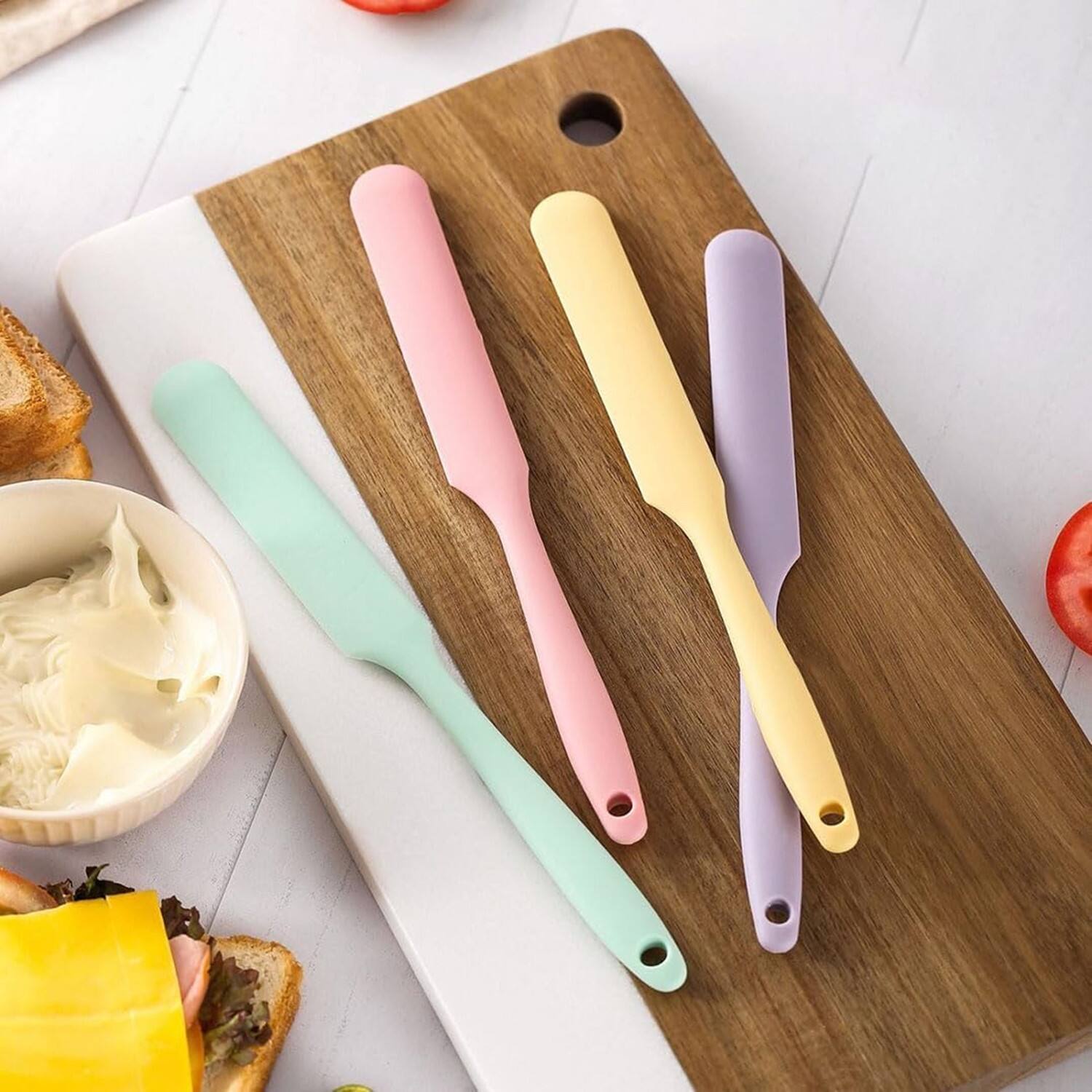 Alt View 4. Giantpower - Silicone Spatula Set of 5 Heat Resistant Cake Cream Butter Scraper - Muilt.
