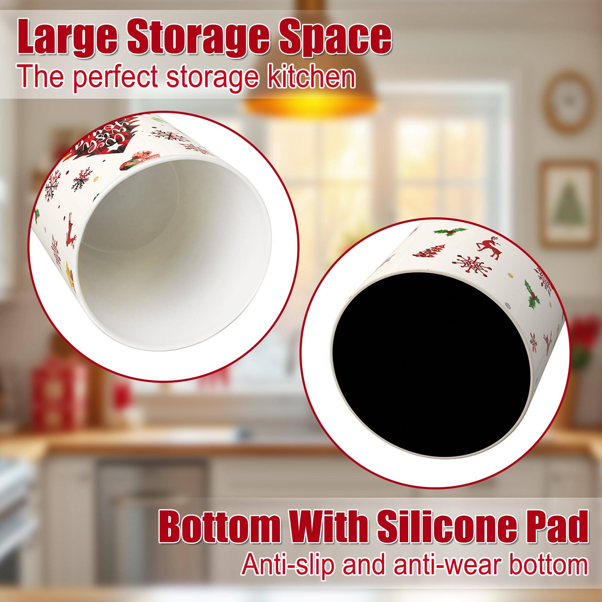 Large Storage Space  
The perfect storage kitchen  

Bottom With Silicone Pad  
Anti-slip and anti-wear bottom